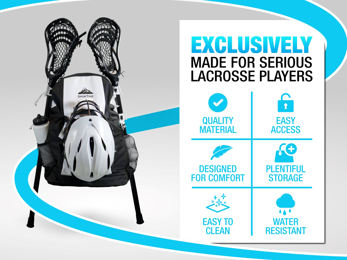 Lax stick bag features