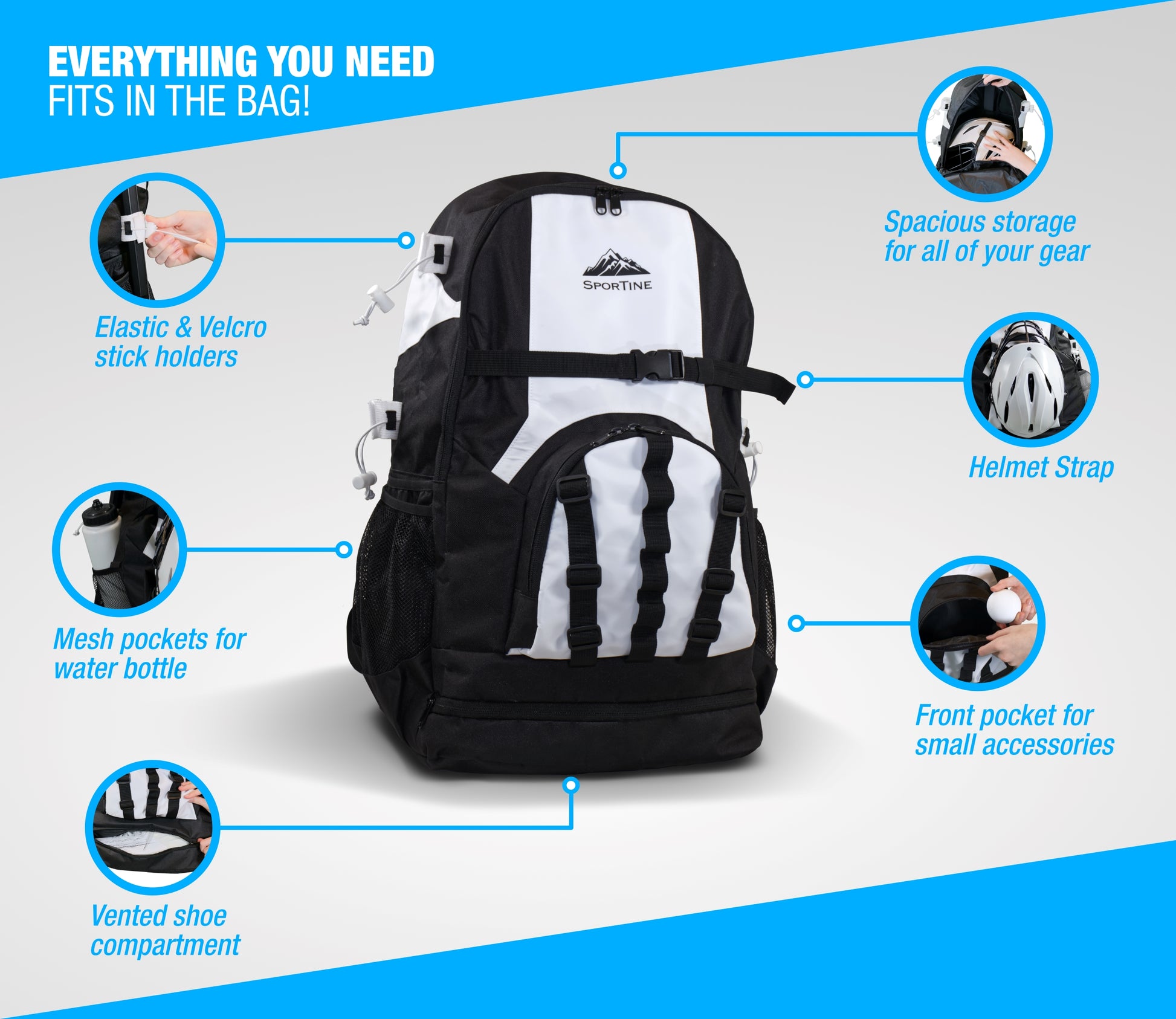 Lacrosse bag backpack features