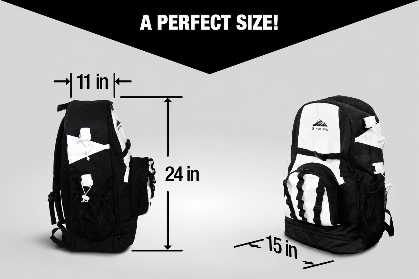 Unisex Lacrosse Bag for Boys & Girls – XL Backpack with Stick Holders & Cleat Compartment – Sportine Youth & Adult