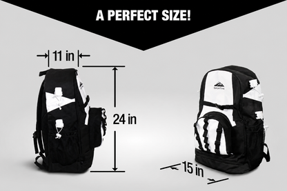 Unisex Lacrosse Bag for Boys & Girls – XL Backpack with Stick Holders & Cleat Compartment – Sportine Youth & Adult