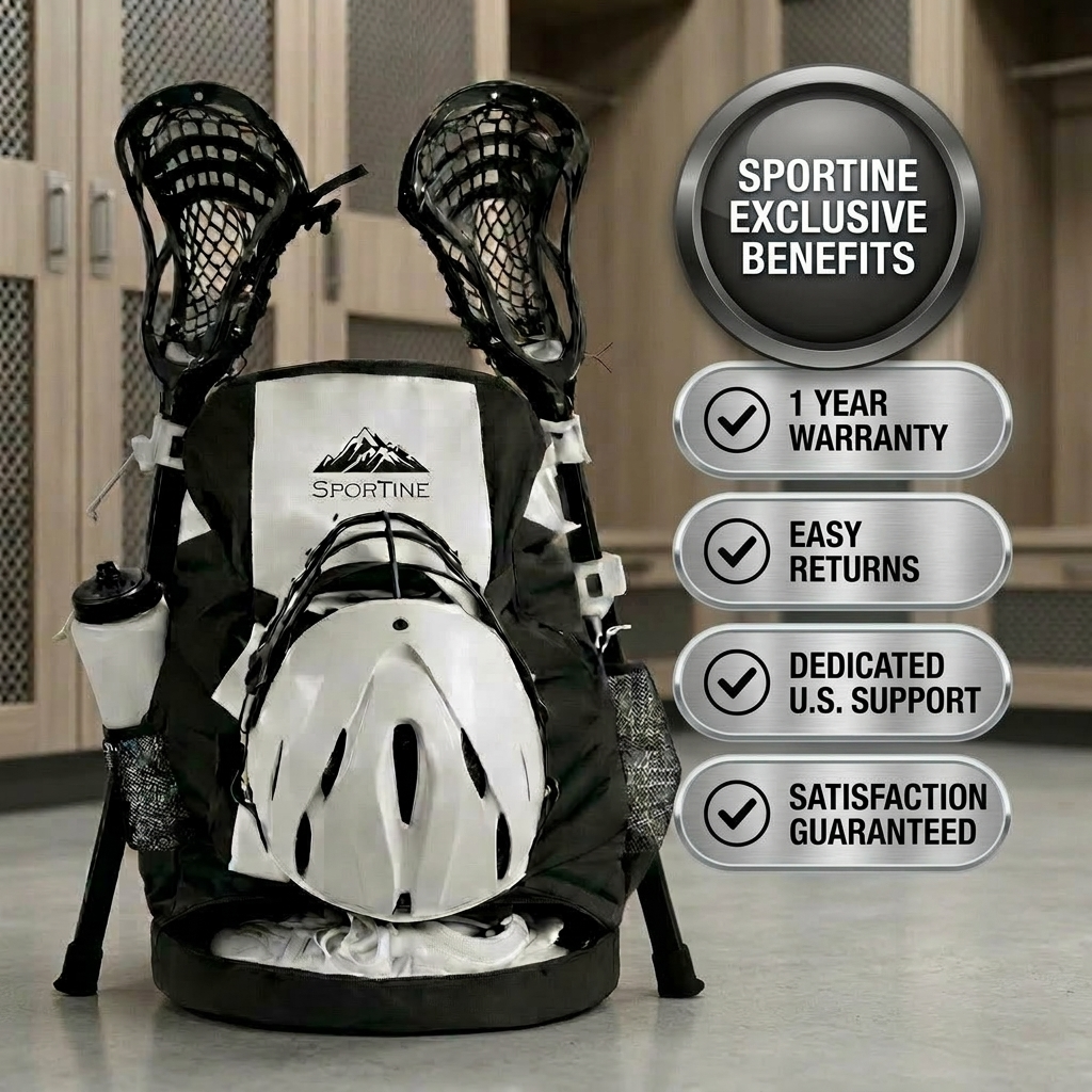 Unisex Lacrosse Bag for Boys & Girls – XL Backpack with Stick Holders & Cleat Compartment – Sportine Youth & Adult